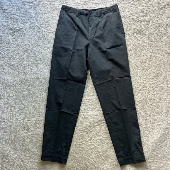 Dries Van Noten Pants - Dries Van Noten Dress Pants Mid Rise Straight Black Pinstripe Womens Size 48